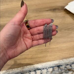 Elegant Silver Tassel Earrings